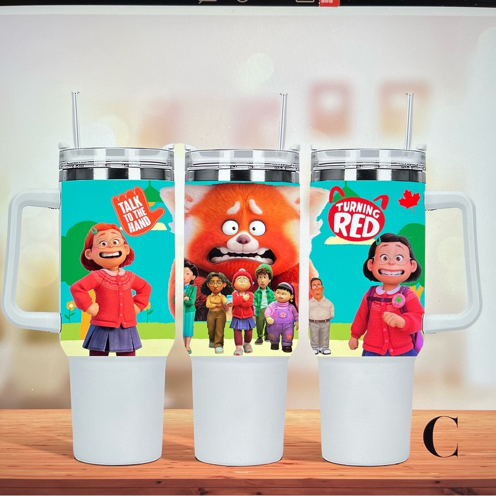 Custom made Disney Turning Red red panda Tumbler Brand New 40 oz double wall - Picture 6 of 10
